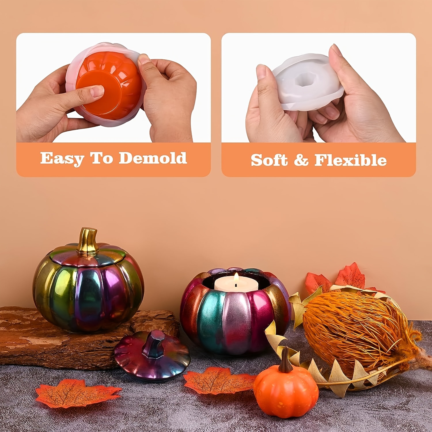 Pumpkin Box Resin Molds Silicone Jewelry Storage Box Mold - Temu