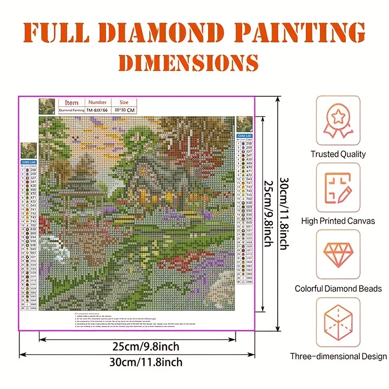 Diy 5d Diamond Painting Kit, Scenery Decoration Painting Unframed