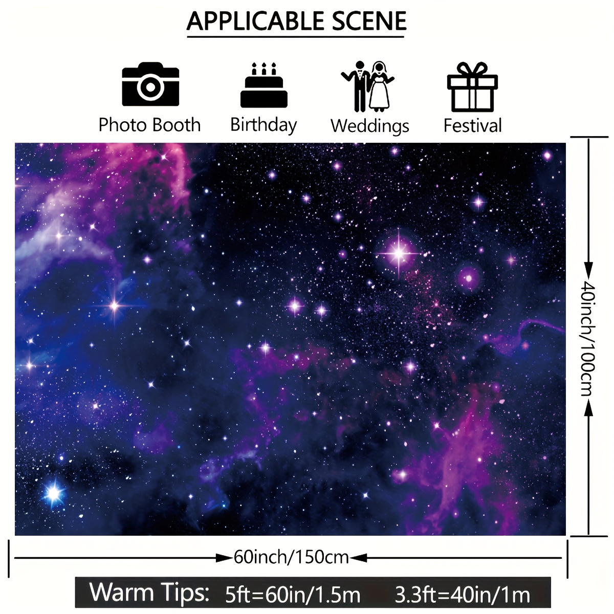 Starry Night Sky Backdrop Outer Space Galaxy Birthday Party - Temu