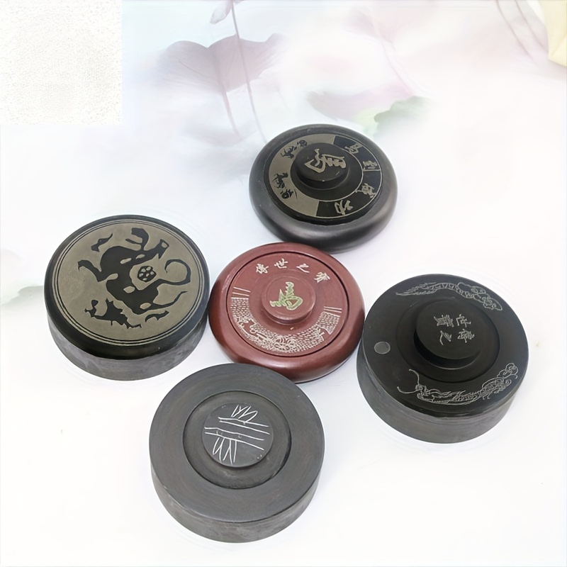 10PCS Chinese Traditional Calligraphy Set with Writing Brush Washer Holder  Inkstone Ink Stick Seal Inkpad for