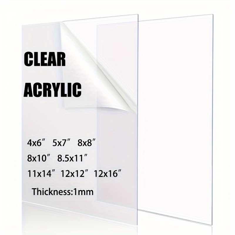 Clear Plastic Sheet 5x7 Pet Alternative for Plexiglass or Acrylic Glass, 2 Pack, Size: 5 inch x 7 inch