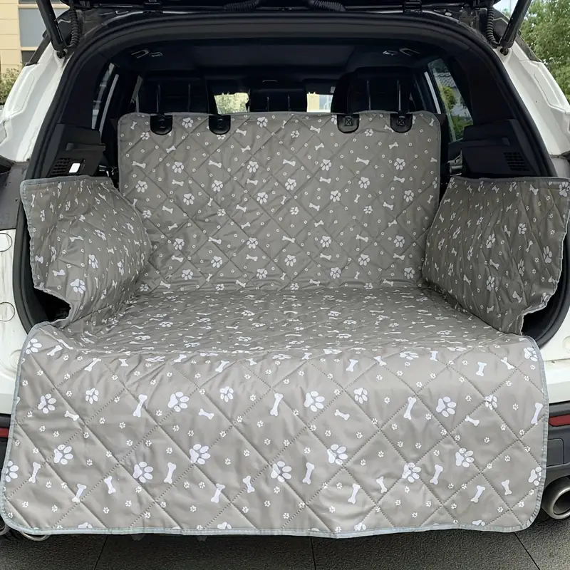 Grey Oxford Cloth Dog Car Seat Cover Thickened Car Trunk Pet - Temu
