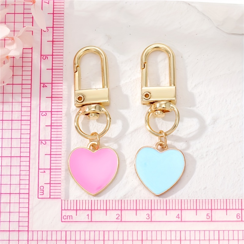 Temu Cute Candy Color Peach Heart Keychain Love Alloy Key Chain Ring Purse Bag Backpack Charm Earbud Case Cover Accessories, Christmas Styling & Gift