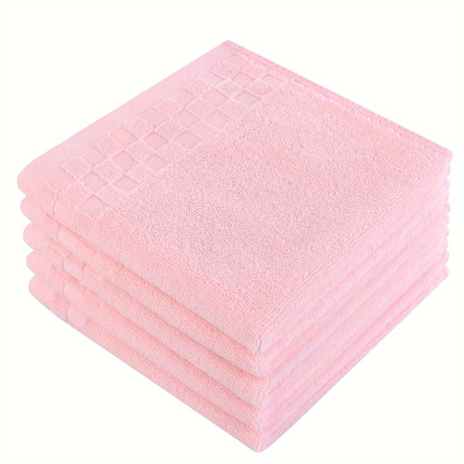 Solid Color Cotton Washcloths Household Cleaning Rags Small - Temu