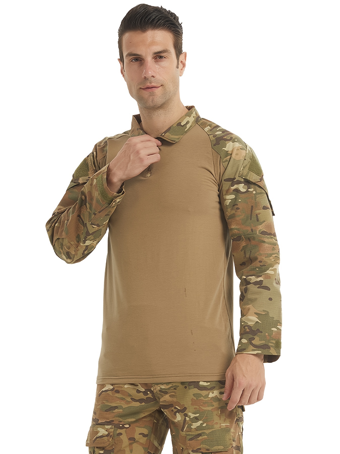 Camouflage Tactical Shirt Short Sleeve Men's Quick-drying Combat T-shirt  Military Camouflage Outdoor Hiking Hunting