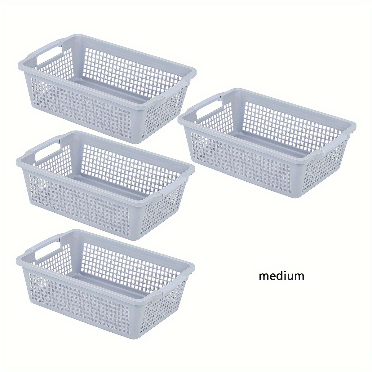 Plastic Storage Baskets, Storage Bins Organizer Basket, Desktop Sundry Storage  Basket For Laundry Room, Bathroom, Bedroom, Kitchen, Cabinet, Under Sink Or  On Rack, Home Organization And Storage Supplies - Temu