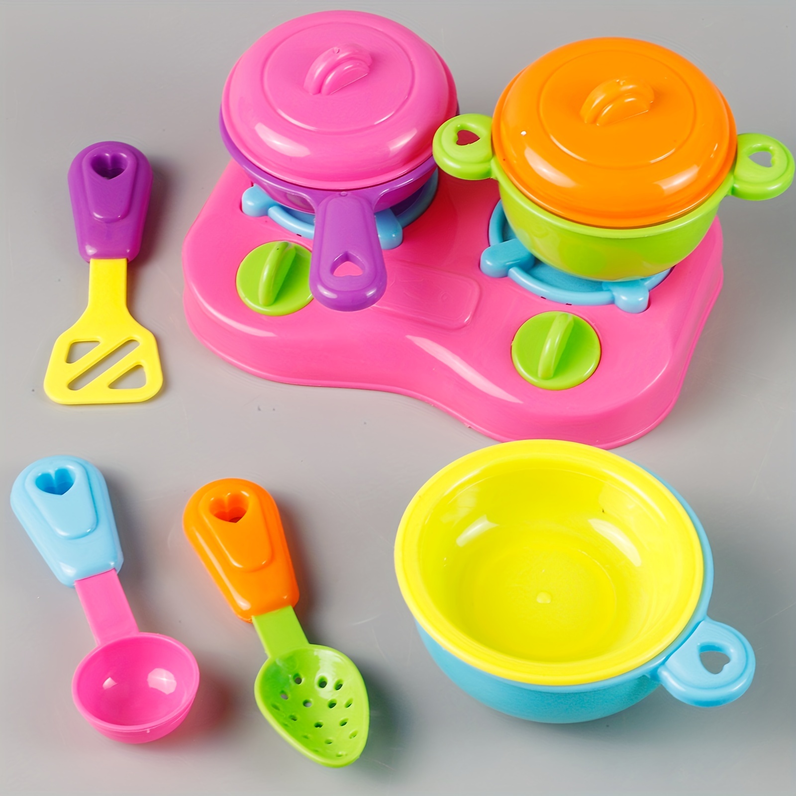  Pink Play - Utensilios de cocina de juguete, ollas y