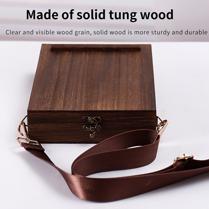 Wood Box,Multi-Function Artist Tool and Brush Storage Box,Retro