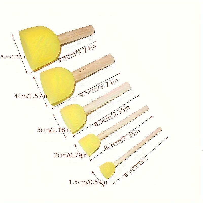 Set De 20 Pinceles De Esponja Redonda - Para Pintura, Manualidades, Cerámica Y Proyectos DIY, Ideales Para Niños Y Principiantes