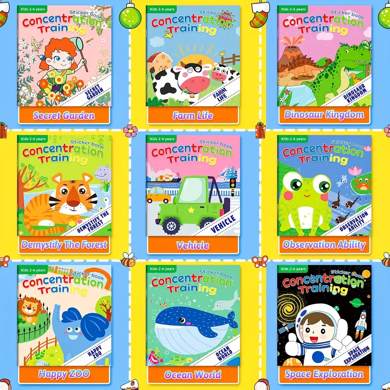 10 Conjuntos De Libros De Pegatinas Para Niños De 2 A 4 Años, Libros De  Actividades, Regalos De Cumpleaños, Libros De Educación Temprana Para Bebés  De