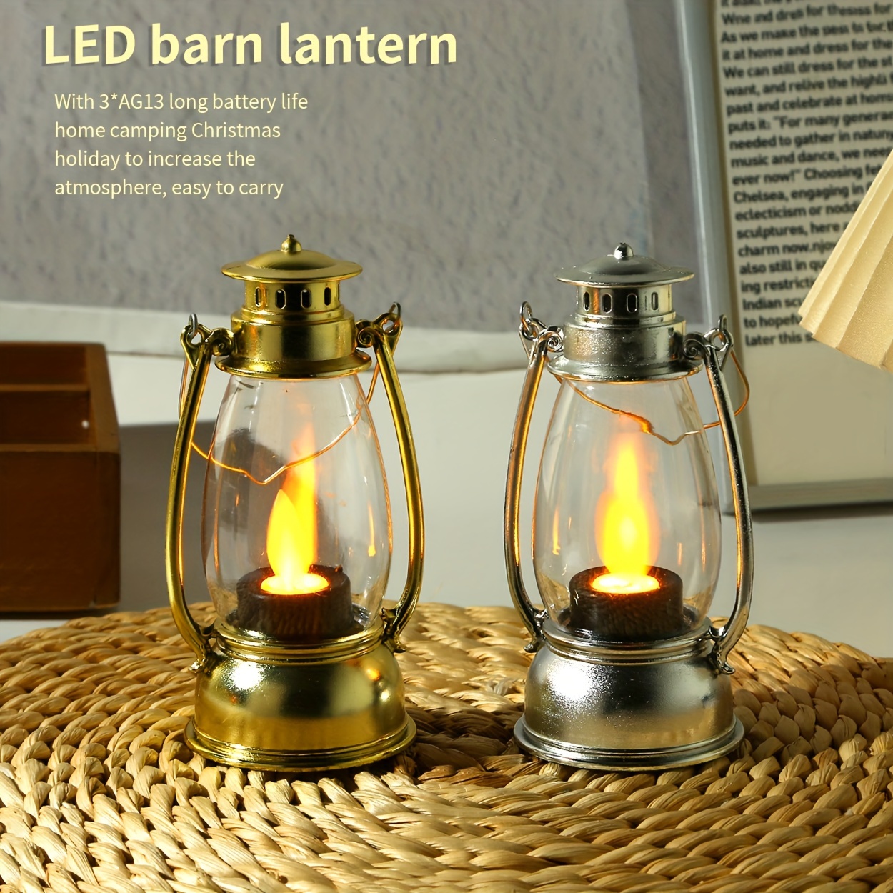 Flame Retro Lanterns Led Battery Powered Camping Lamp - Temu
