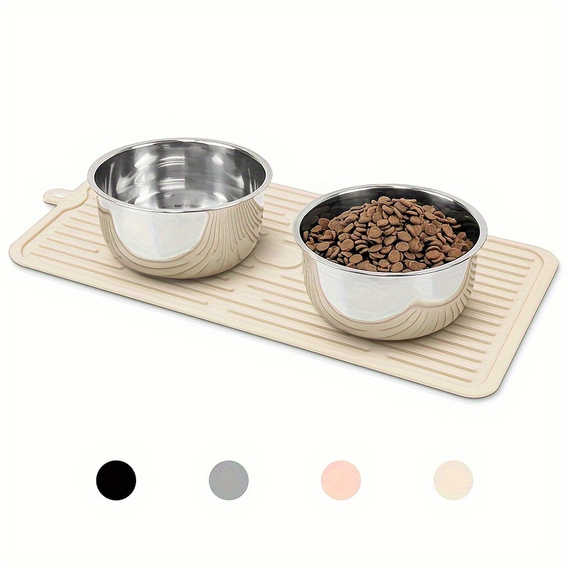 Non Spill Dog Food and Water Bowl with Overflow Proof Design, 2-in