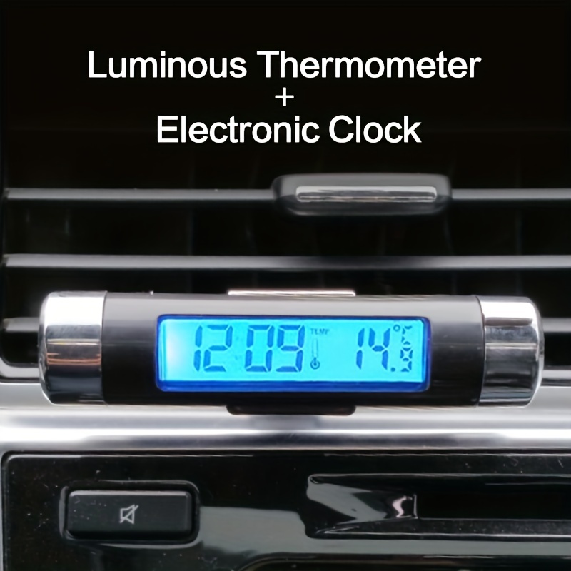 Reloj Digital Coche Pantalla Temperatura Reloj Electrónico - Temu