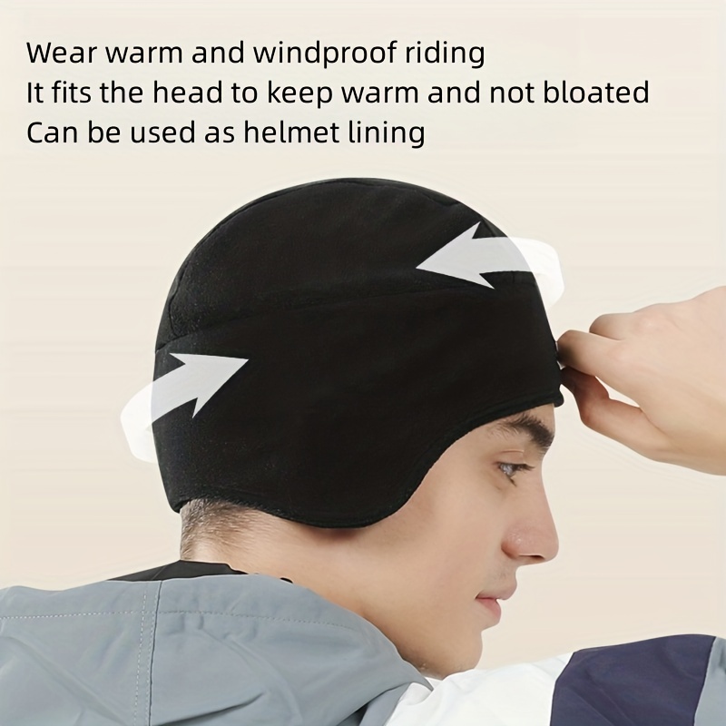 Winter sports hat with velvet and thickened headband, ear protection, men's  cycling cross-country hood, anti-cold wind and warm-keeping artifact