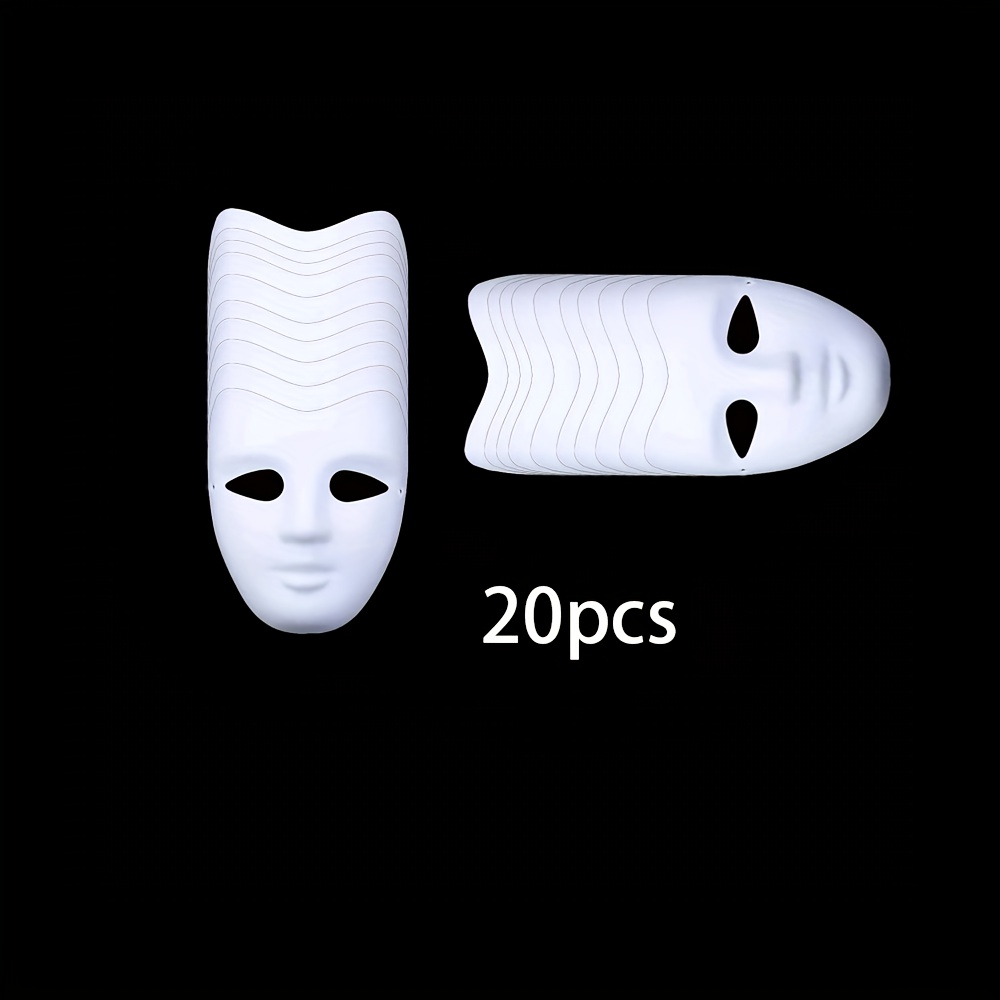 Diy Blank Mask Paintable Paper Mask White Mask Halloween - Temu
