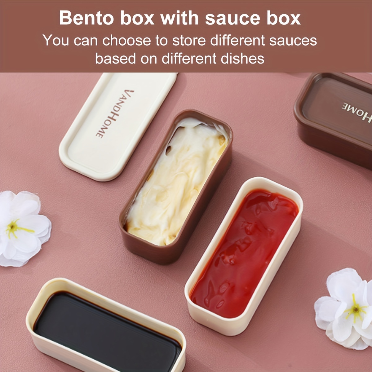 1set Portable Double Layer Microwavable Plastic Bento Box Set