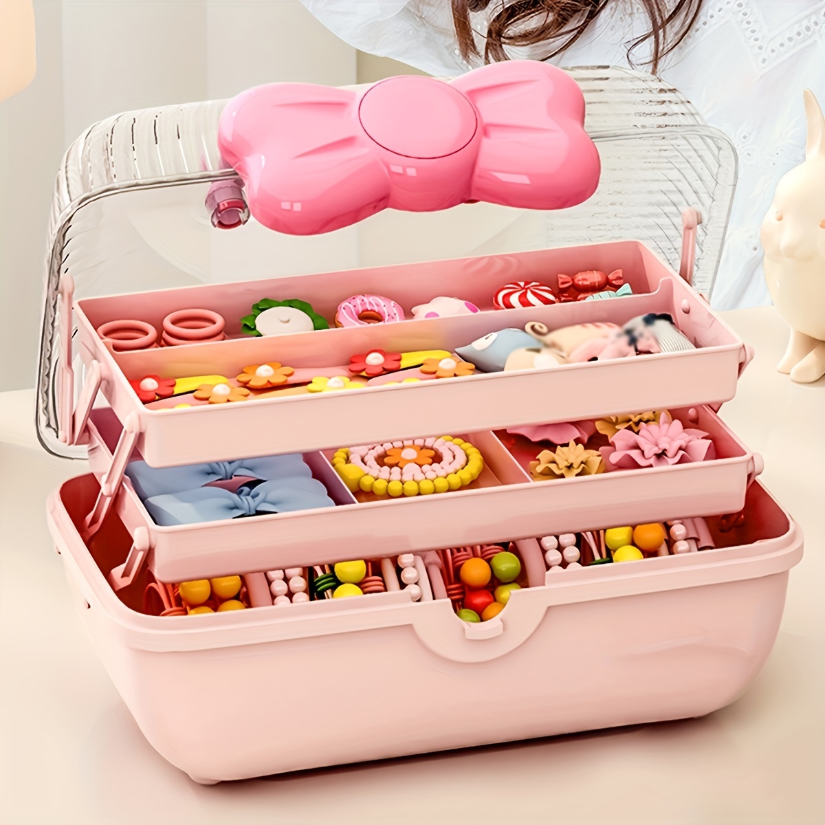  Layhit 8 Pcs Hair Accessories Organizer Hair Tie Organizer Box  Hanging Cute Portable Small Case for Accessories Small Items Holder  Containers for Travel Jewelry Cotton Swab Storage (Purple) : Beauty 