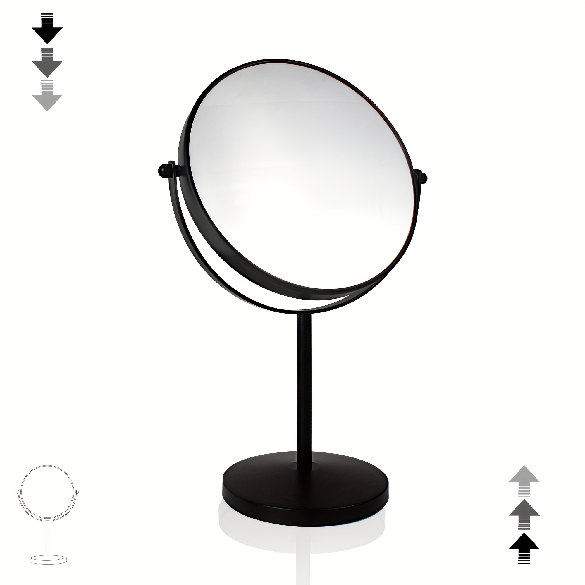  Espejos brillantes de metal pequeños redondos de metal, espejos  plegables de tocador para dormitorio, espejos de doble cara giratorios de  360°, espejos de maquillaje y espejos (color : C) : Belleza
