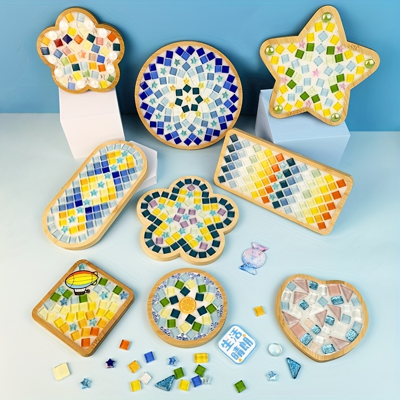 Kit 6 Dessous de verre en mosaïques - Mosaïques en verre - 10 Doigts