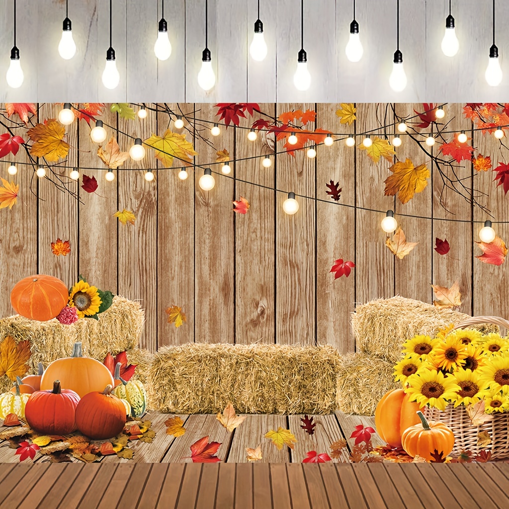 Fall Pumpkin Photography Backdrop Autumn Thanksgiving - Temu