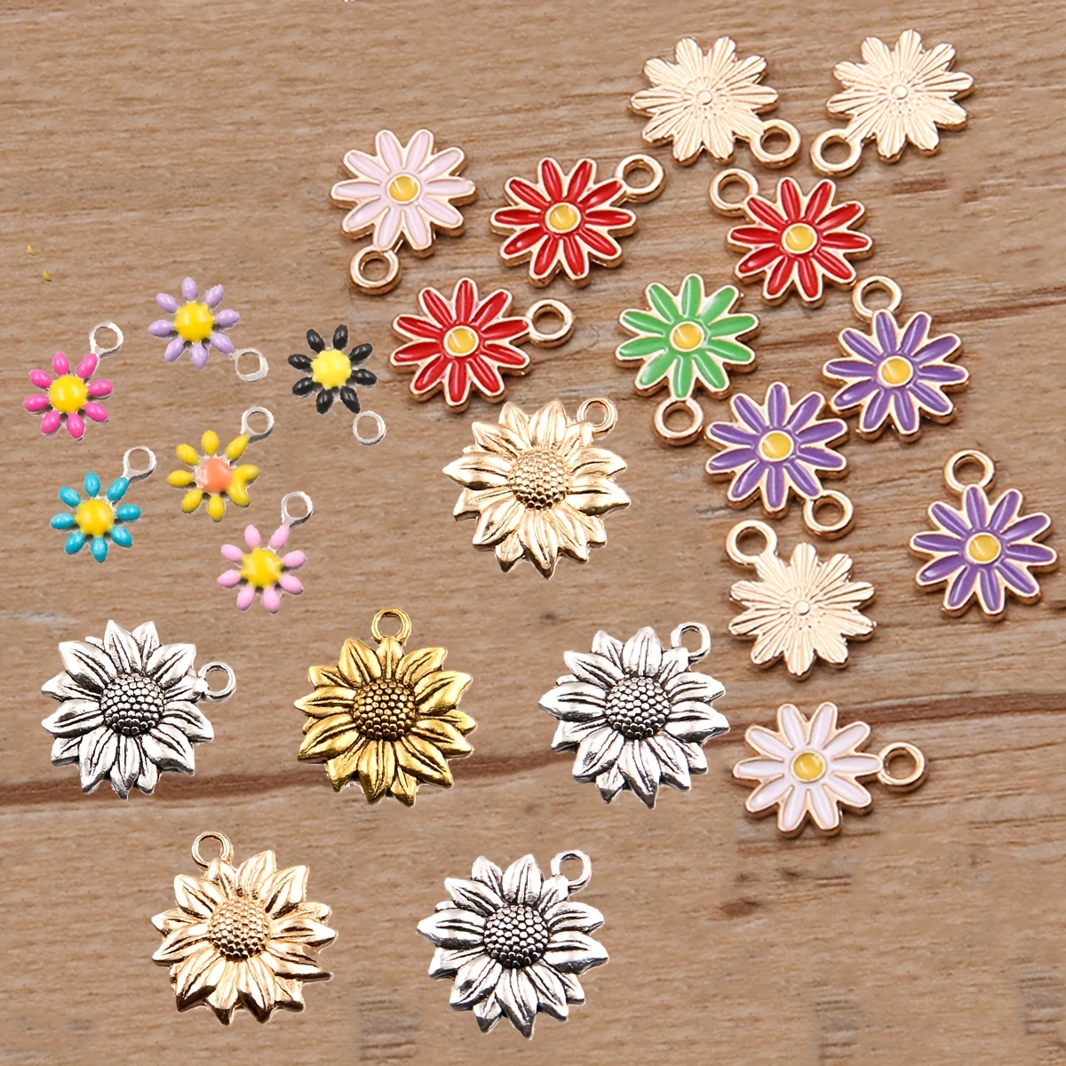 Alloy Flower Daisy Charms For Jewelry Making Diy Earrings - Temu