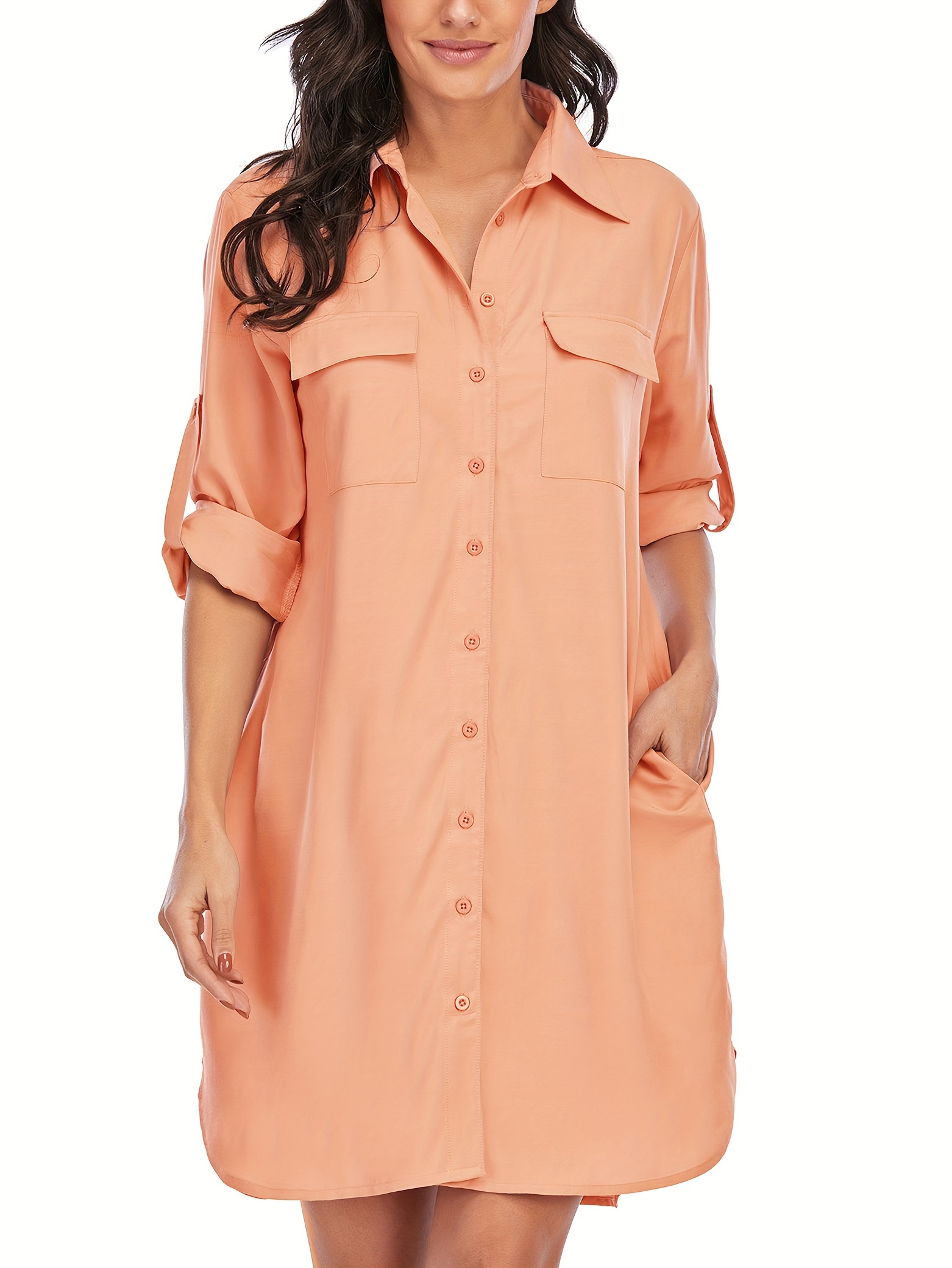 Casual button up on sale dress