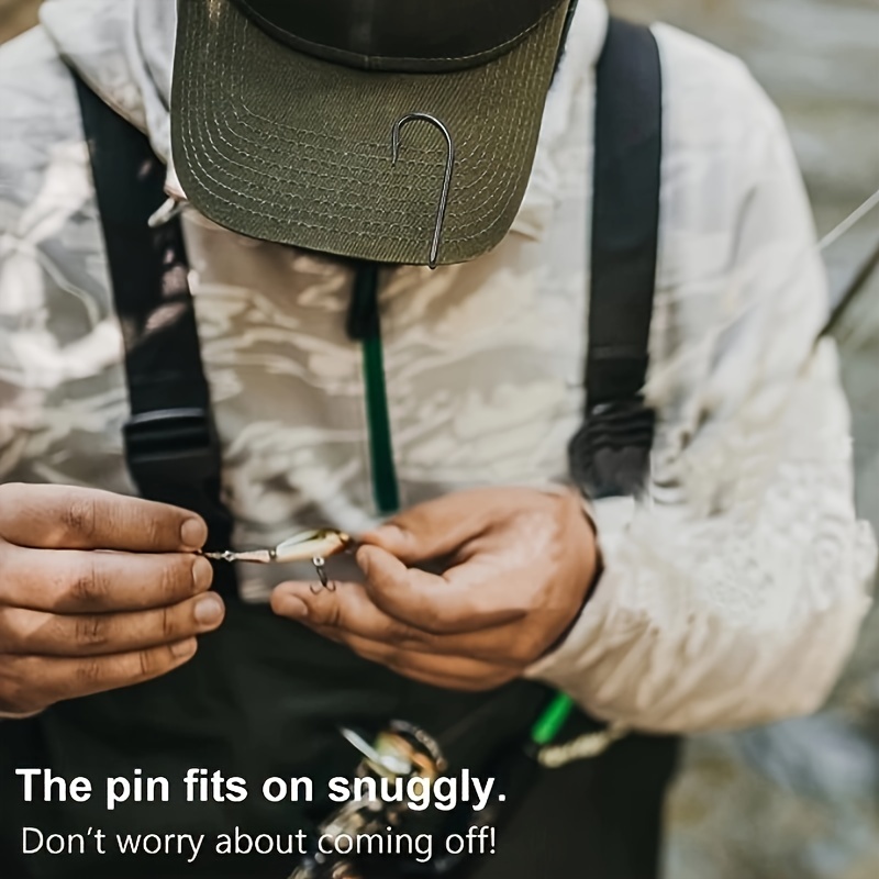 10pcs Fishing Hooks Hat Pins Hat Clip Carbon Steel Fish Hooks for