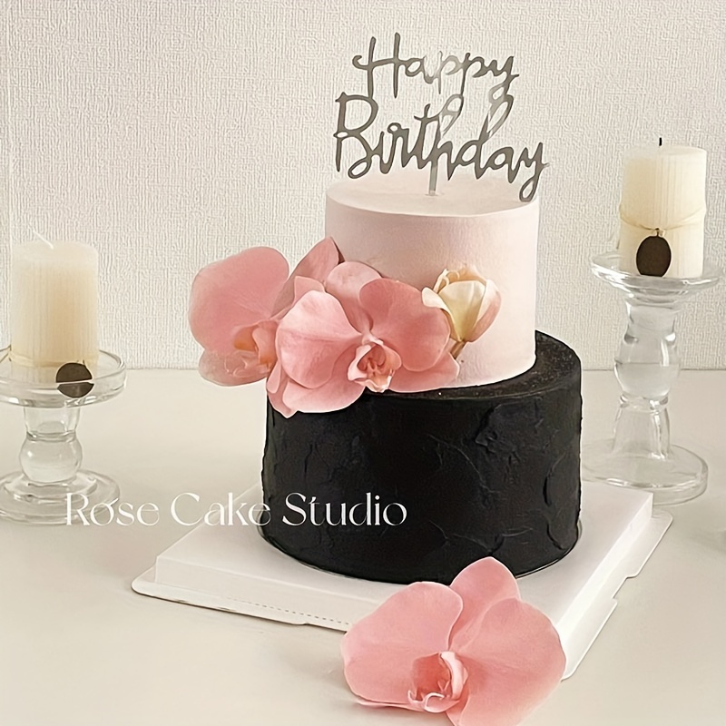 Orchid Cake Topper Artificial Flower Cake Topper Birthday - Temu Australia