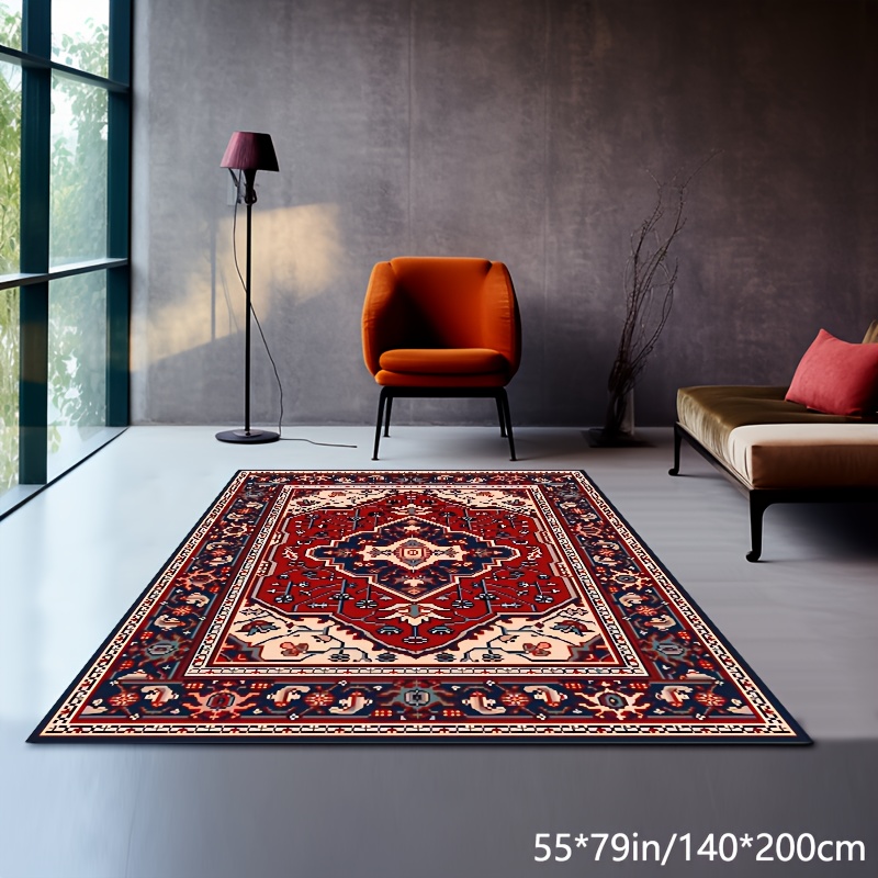 Crystal Velvet Carpet, Weight /㎡, Large Carpet For Living Room, Bedroom And  Dining Room, Bohemian Style Carpet, Easy To Clean, Machine Washable,  Non-slip And Waterproof Floor Mat, Home Decoration, Room Decoration 