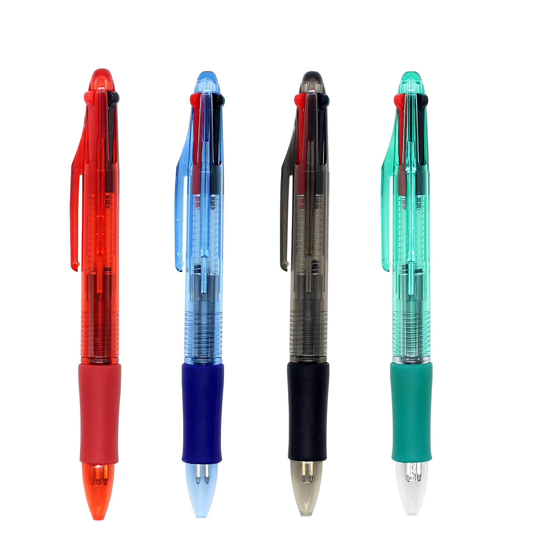 Reopen 4 in 1 Multicolor Pen, Portable Metal Cased Multifunctional Refillable&Retractable Ballpoint Pen with Gift Box, Mechanical Pencil, Black Red