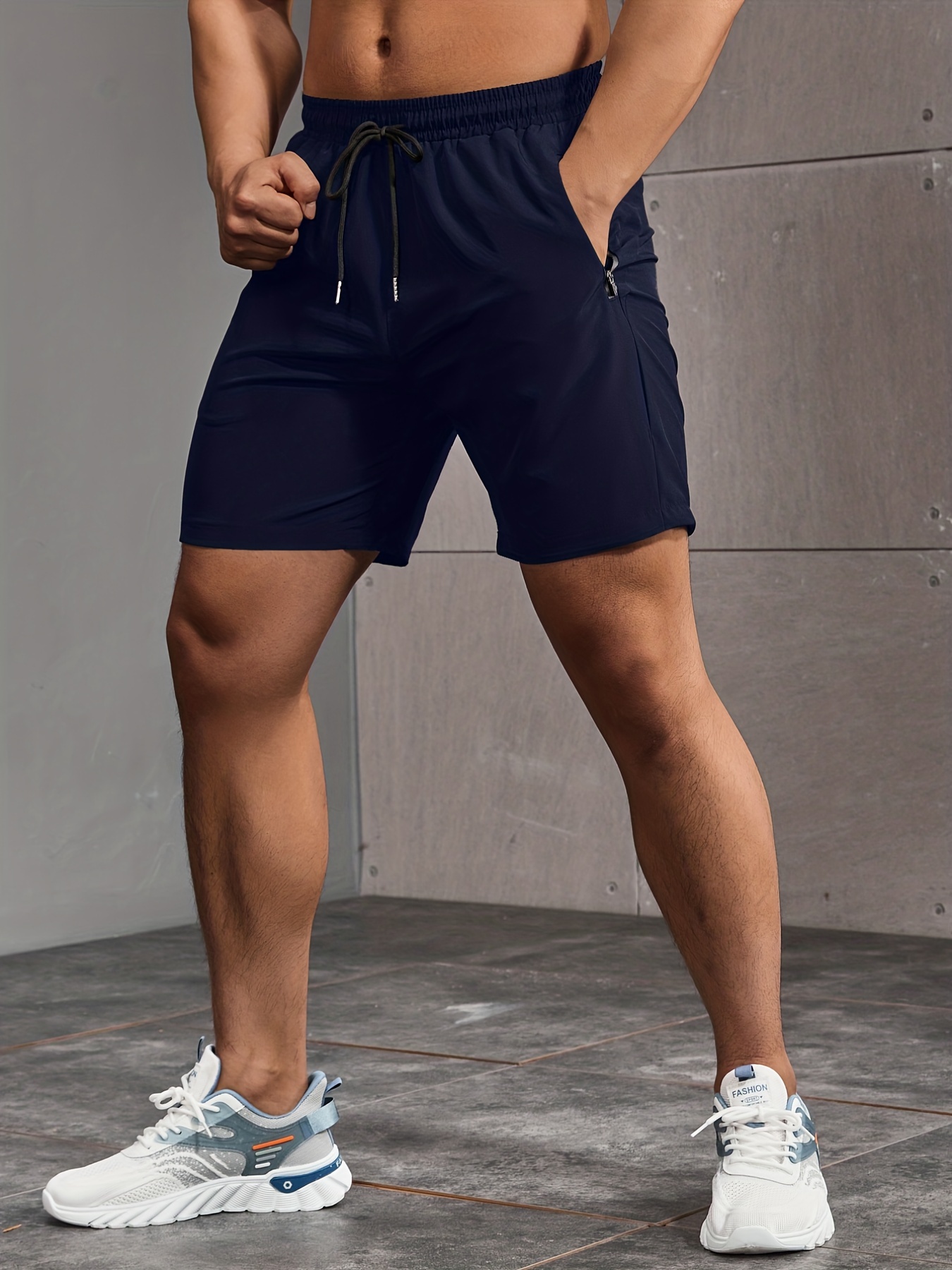 Pantalones Cortos Deportivos Con Cremallera Para Hombre Shorts Deportivos  Rápido