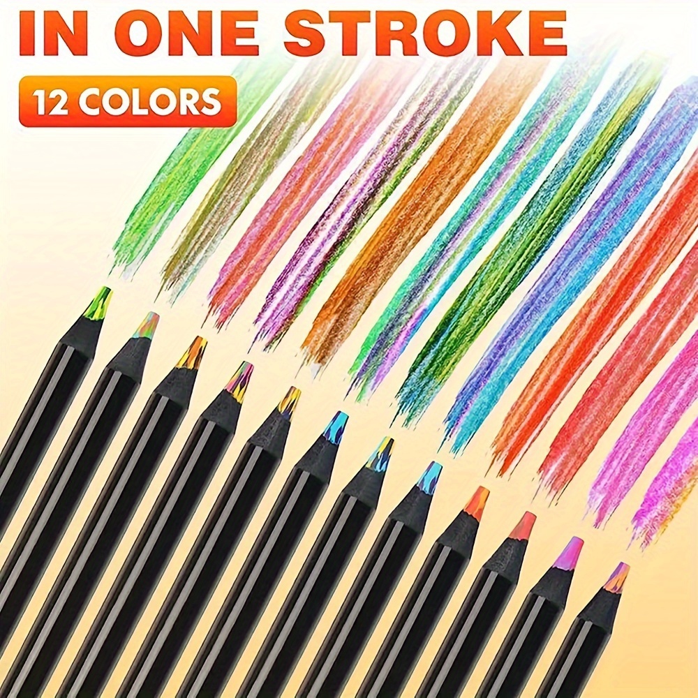  GOLDGE 40pcs Rainbow Pencils, 4 Color in 1 Rainbow Colored  Pencils for Kids, Art Supplies, Coloring Pencils, Gifts for Students :  Arts, Crafts & Sewing