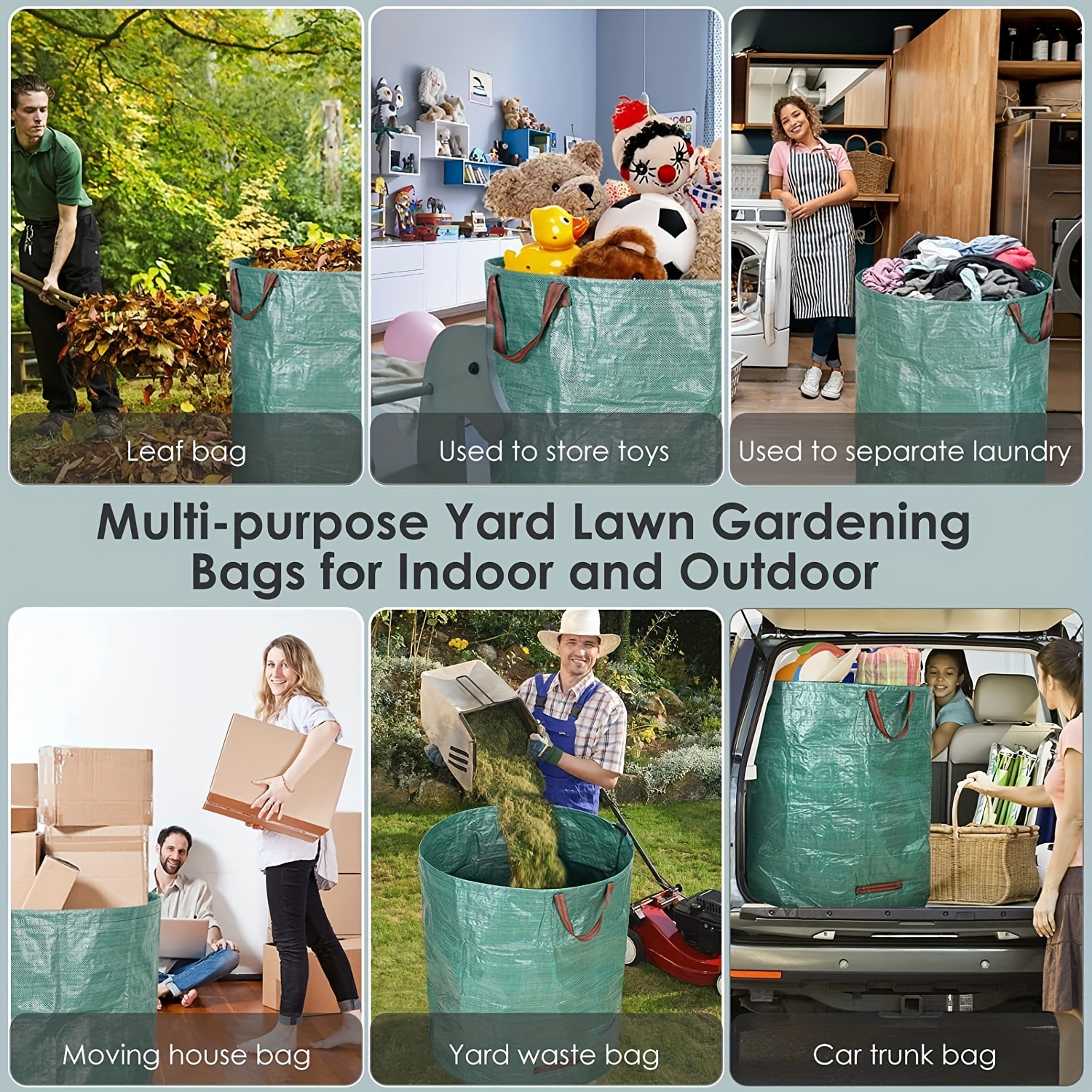 Leaf Bags Leaf Bag Holder Reusable Yard Bags Heavy Duty Waterproof  Gardening Leaf Bag Yard Patio Landscaping Bags Outdoor Lawn