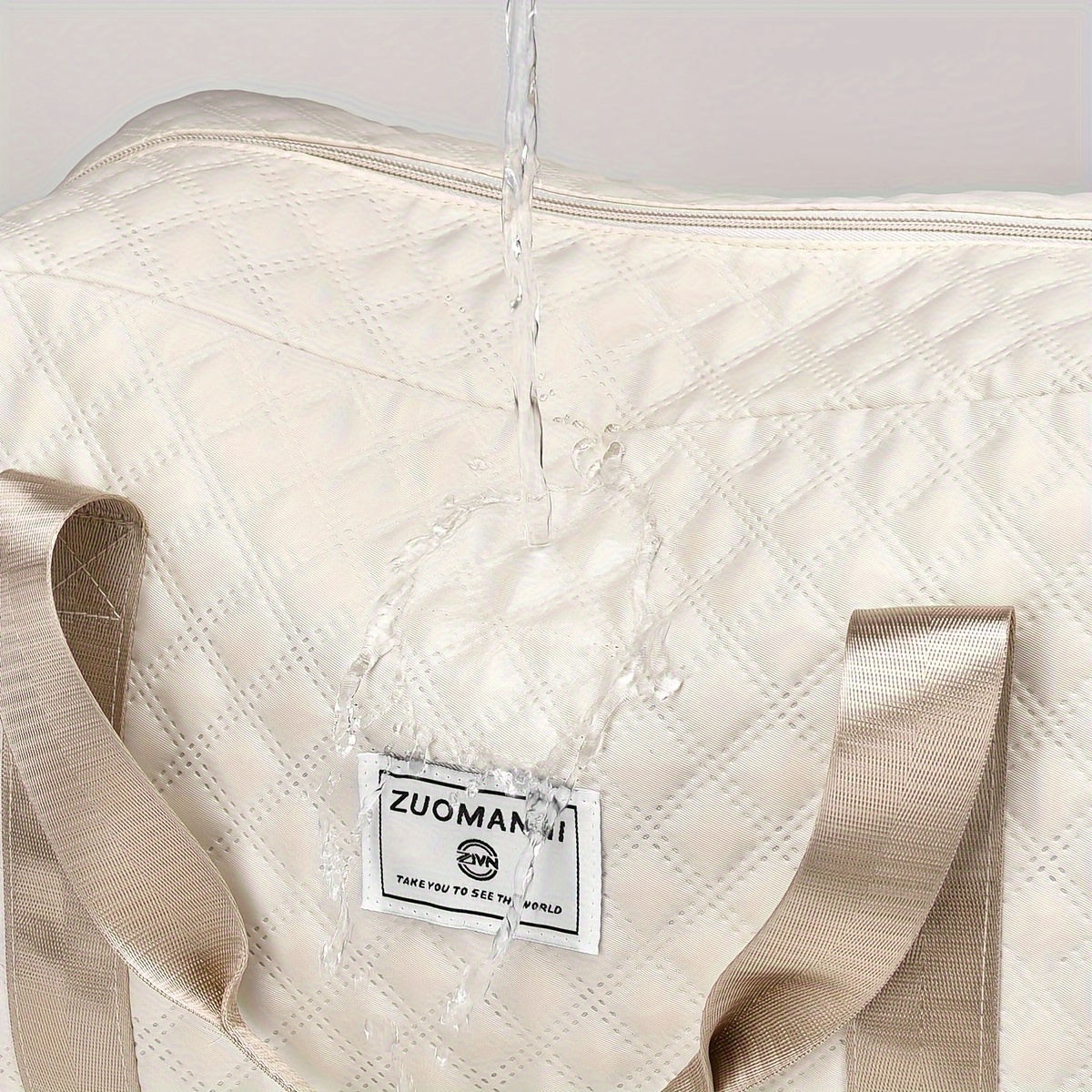 lightweight argyle pattern luggage bag large capacity travel duffle bag portable overnight bag details 28