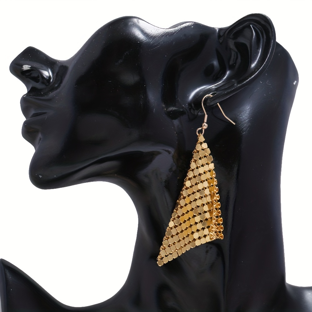 Iron Checkered Tassel Drop Earrings Daily & Party Wear