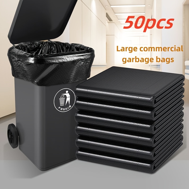 Heavy Duty Trash Bags - (large ) Brand New Material 2.6 Silk Large Black  Plastic Trash Bin Lining For Contractor, Lawn & Foliage, Outdoor, Storage,  Commercial, Industrial For Office Buildings/shops - Temu
