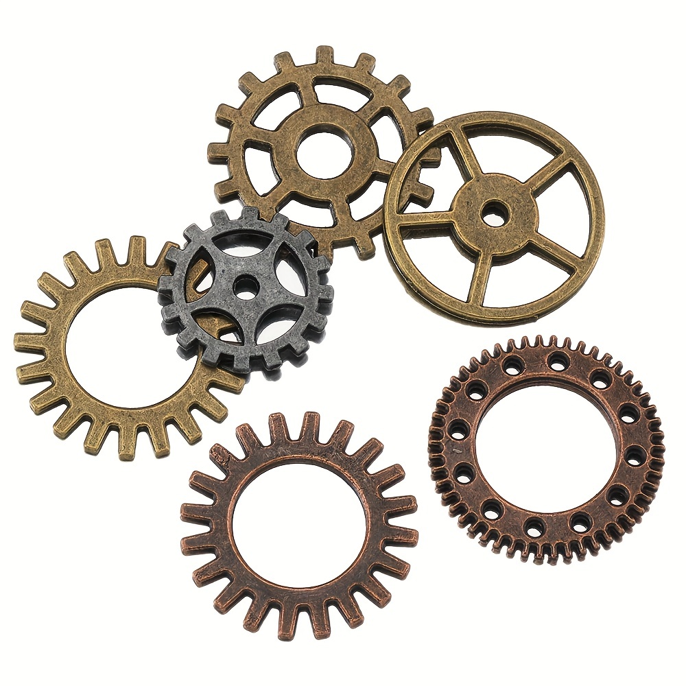1.76oz Mixed Steampunk Gears Cogs Charms Pendant, DIY Antique Metal Beads  For Bracelets Crafts Components, DIY Jewelry Making Supplies
