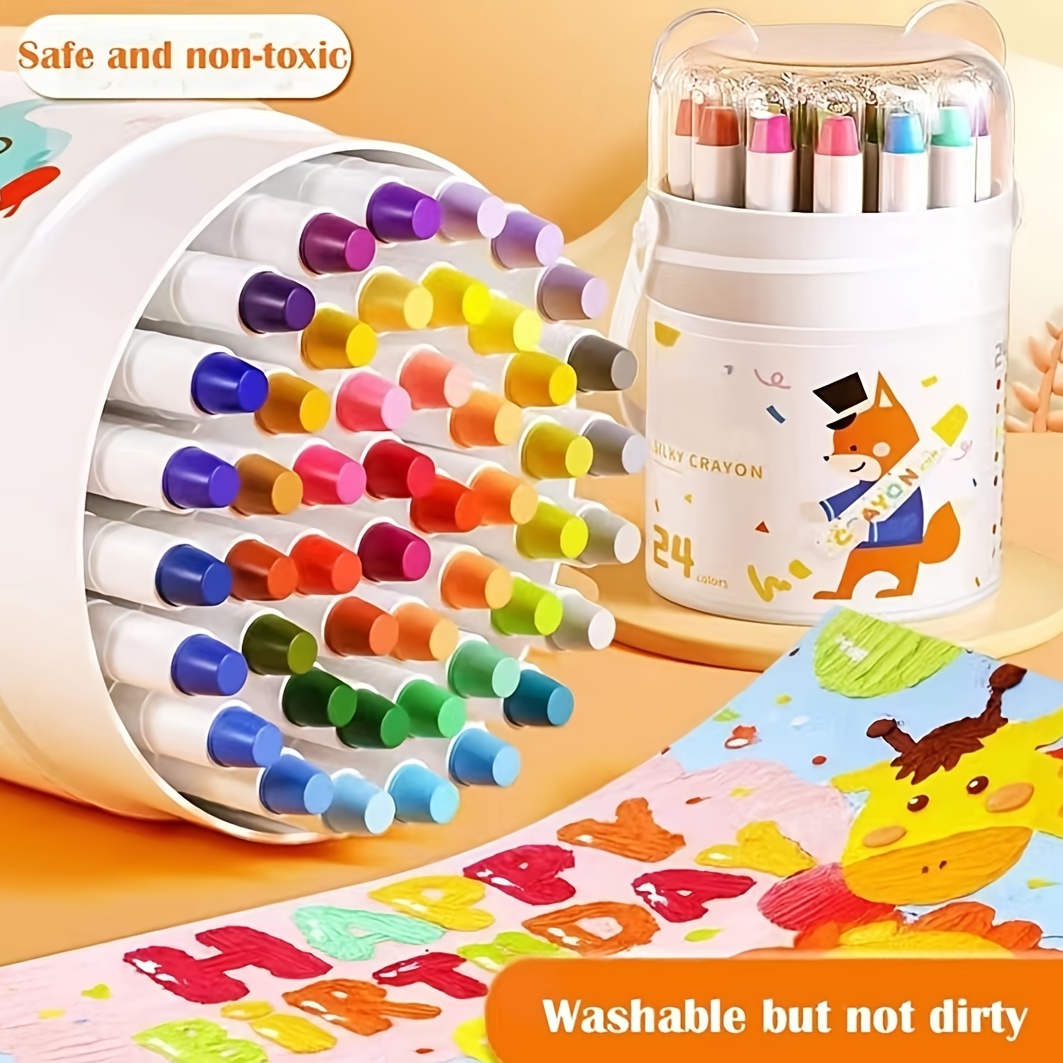 1 Set Wax Crayon Stick Kid Painting Safety Student Drawing