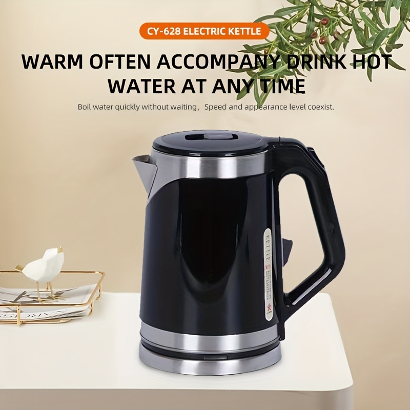 Portable Electric Kettle Double Layer Stainless Steel Food - Temu