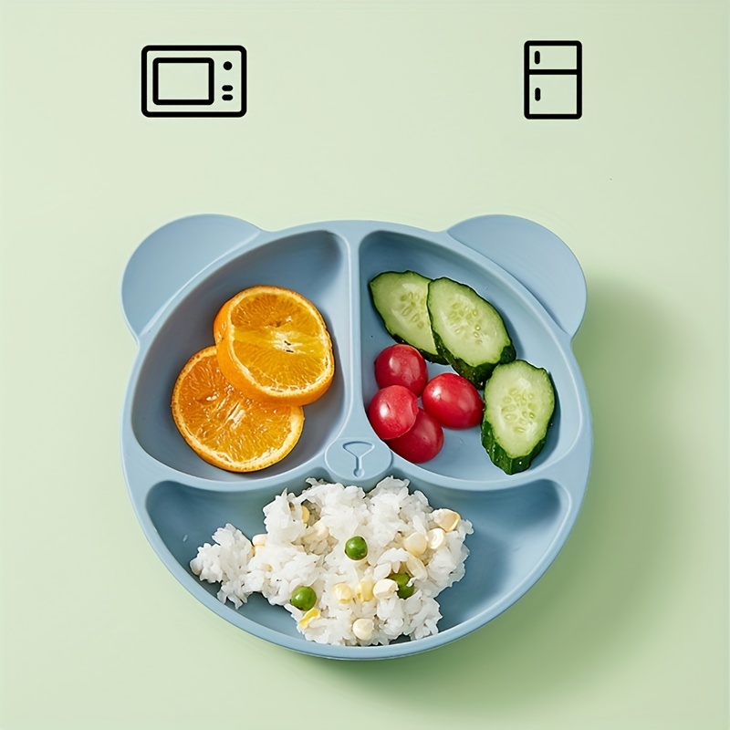 Silicone Children's Dinner Plate Baby Supplementary Food Tableware Cartoon