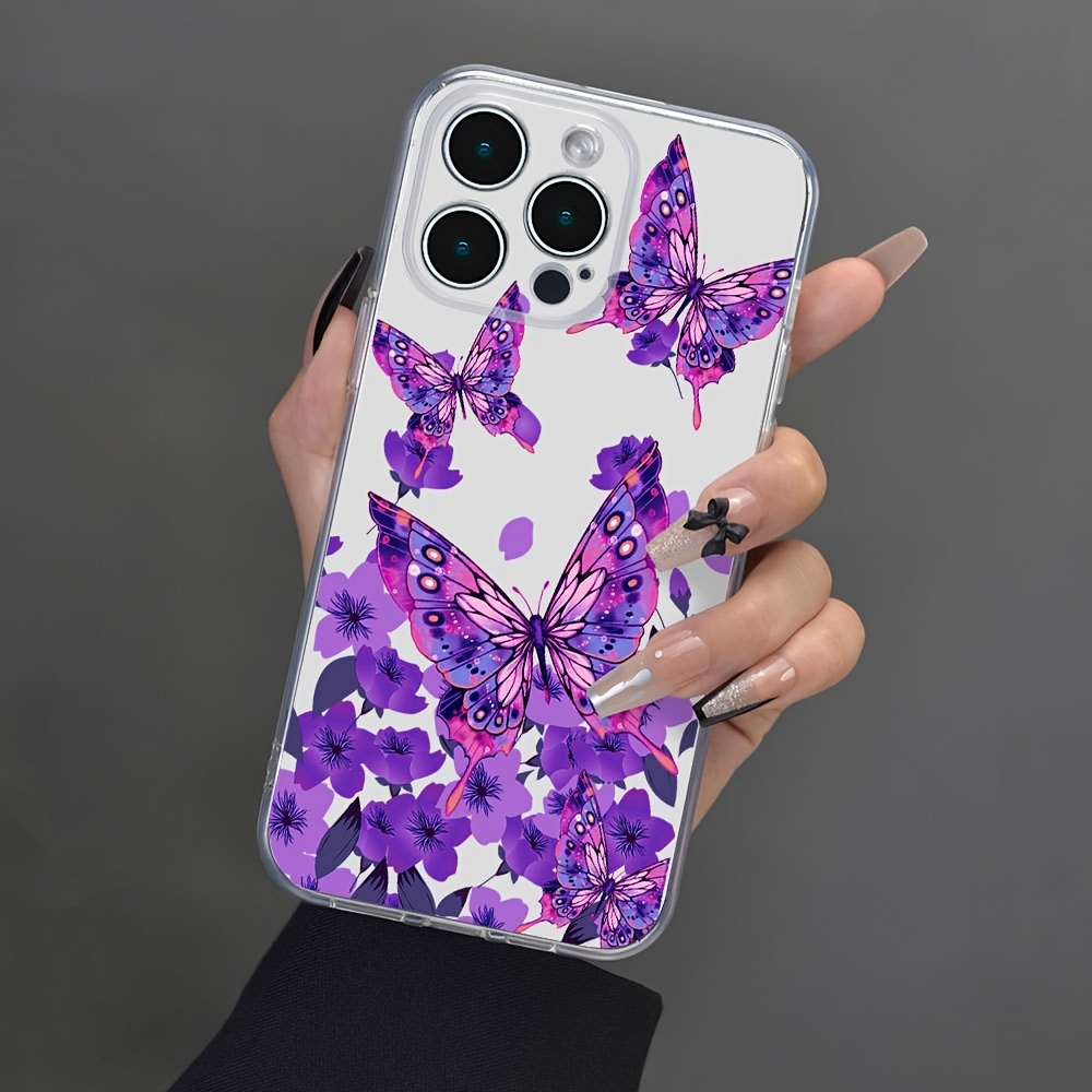 Funda Teléfono Estampado Mariposas Iphone 15 14 13 12 11 - Temu