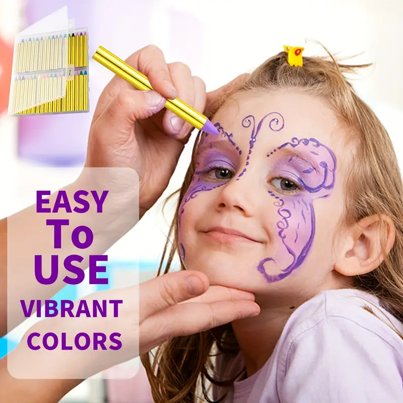  Vibrant Facepaint Makeup Kit for Kids, Face Body Paint