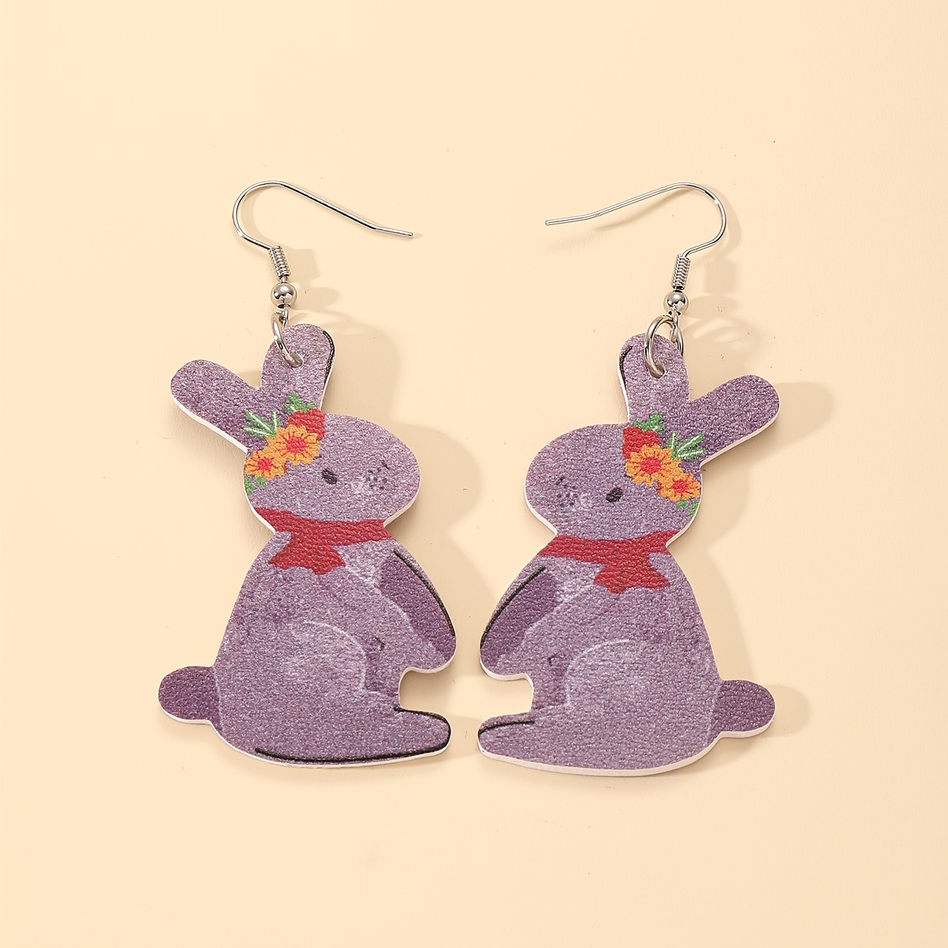 1pair Girls Casual Cute Cartoon Easter Rabbit Earrings Decorative Accessories For Party Gift