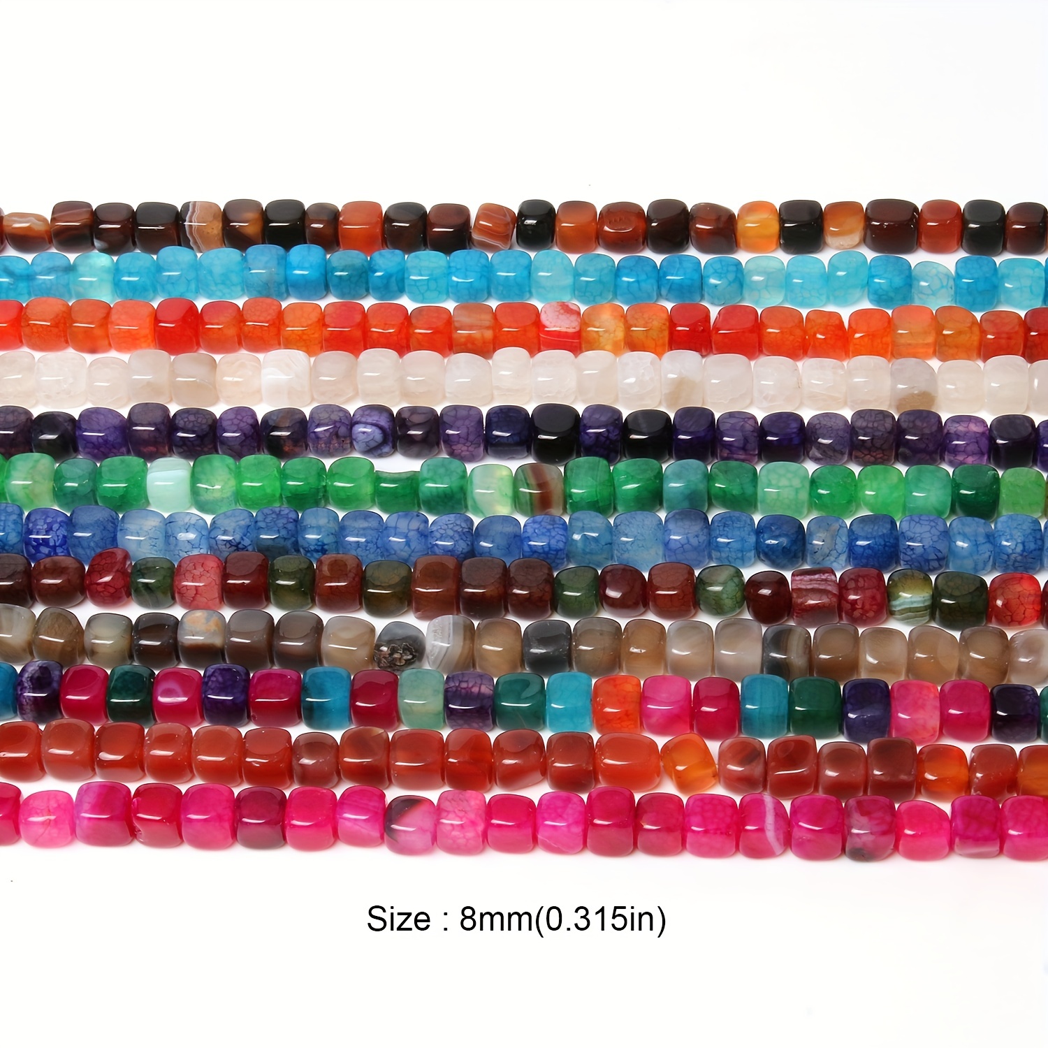 Square Dragon Veins Agates Stone Beads Loose Spacer Beads - Temu