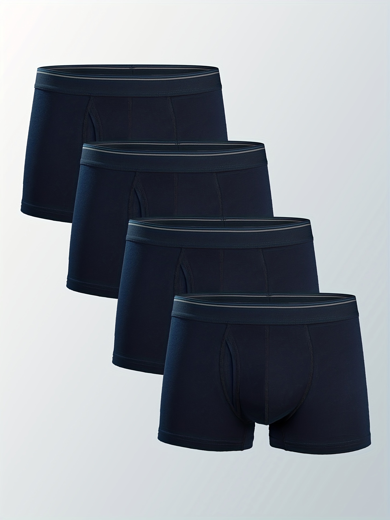 4 Packs Cotton Breathable Trunks with Pouch