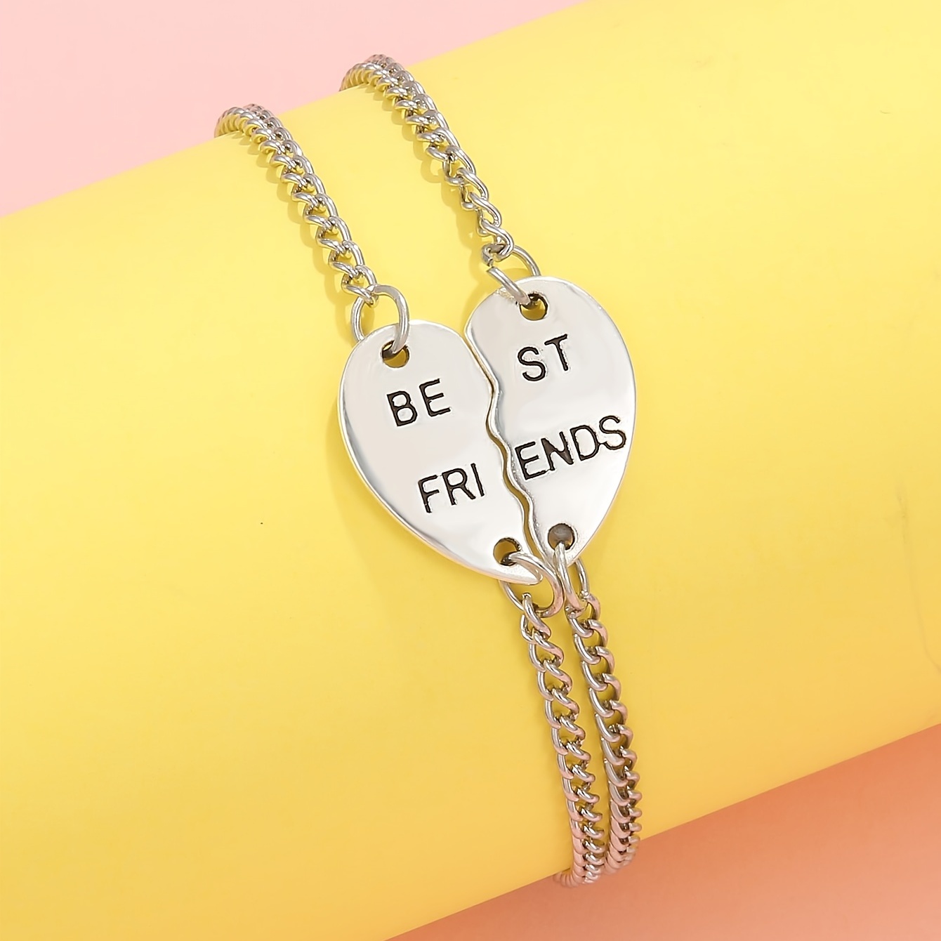  Mesnt Friendship Bracelets, Titanium Gold Heart Charm Bracelets  for Girls, Gold: Clothing, Shoes & Jewelry