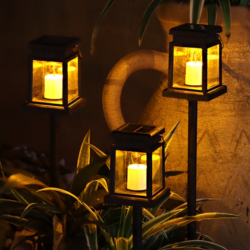 

1pc Solar New Candle Wind Lamp, Candle Lantern, Vintage Lamp For Yard Garden Villa Patio Christmas Halloween Outdoor Landscape Lamp Atmosphere Lamp Waterproof