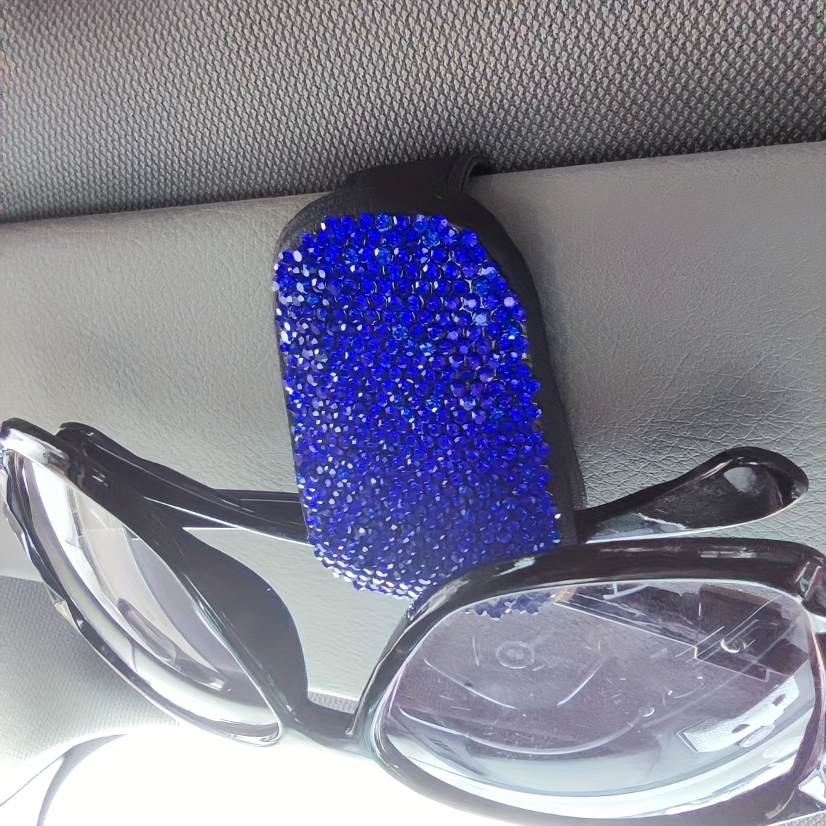 2 Uds. Parasol Coche Clip Gafas Diamante Artificial Soporte - Temu