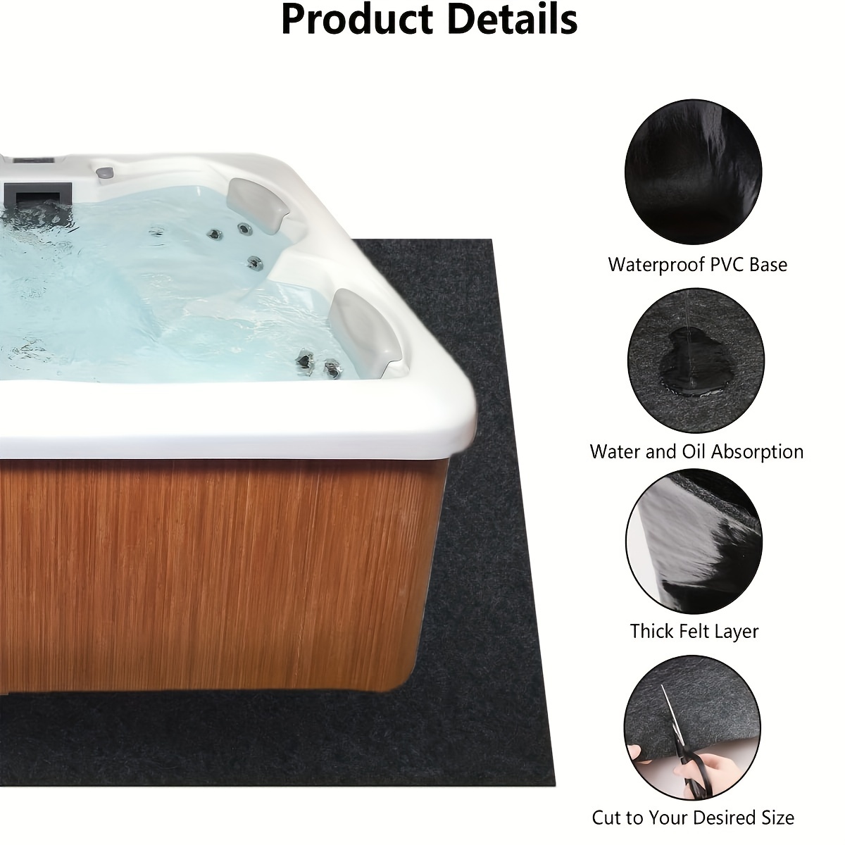 Hot Tub Mat Outdoor Indoor With Carrying Bag Above ground - Temu