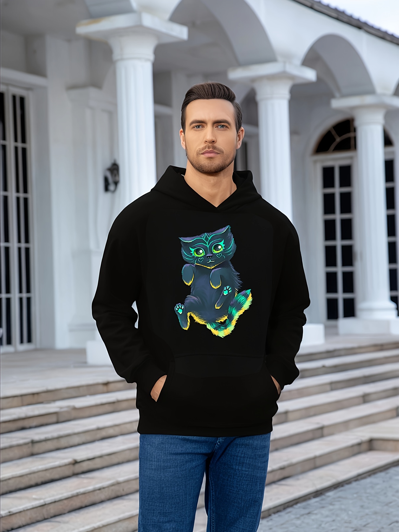 Ranrann Kids Girls Fashion Cute Plaid Pattern Printed Long Sleeves Hooded Sweatshirt Crop Tops Grey Butterfly 7-8 Years